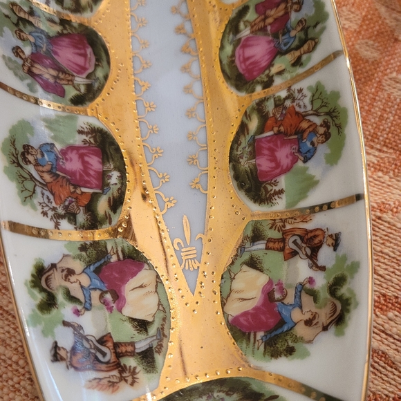 Vintage Victorian style dish / trinket gold Arnant Creations Japan 11102 - Picture 8 of 10